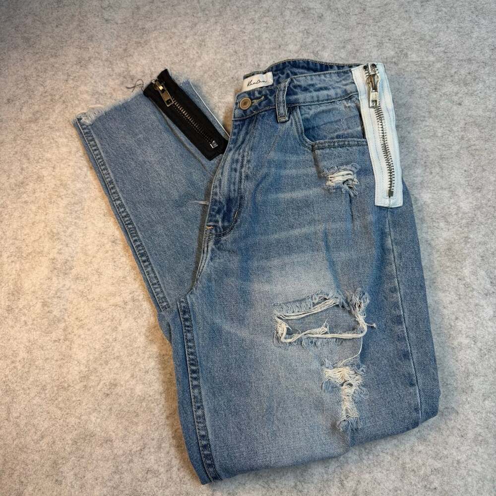 KanCan Distressed Denim Jeans Blue